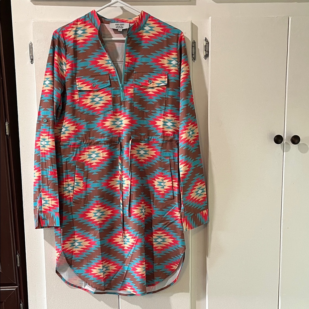 Colorful Geometric Patterned Dress